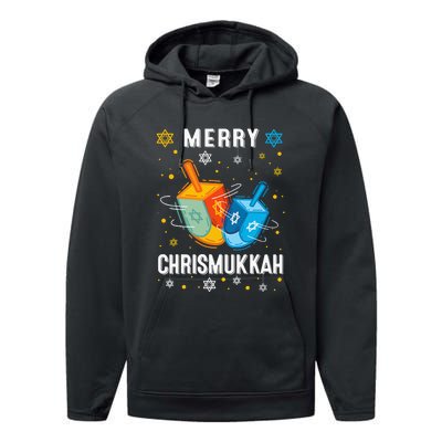 Merry Chrismukkah Hanukkah Chanukah Menorah Jewish Christmas Performance Fleece Hoodie