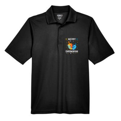 Merry Chrismukkah Hanukkah Chanukah Menorah Jewish Christmas Men's Origin Performance Pique Polo