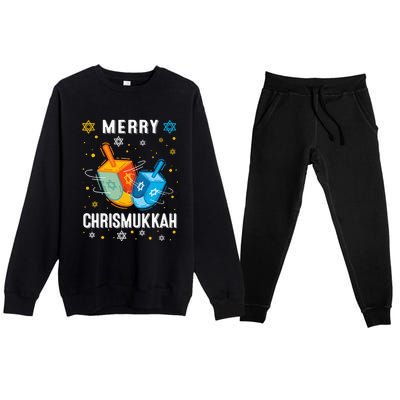 Merry Chrismukkah Hanukkah Chanukah Menorah Jewish Christmas Premium Crewneck Sweatsuit Set