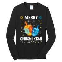 Merry Chrismukkah Hanukkah Chanukah Menorah Jewish Christmas Tall Long Sleeve T-Shirt