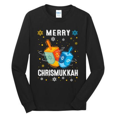 Merry Chrismukkah Hanukkah Chanukah Menorah Jewish Christmas Tall Long Sleeve T-Shirt