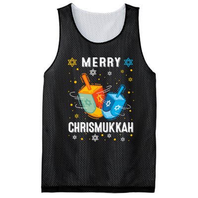 Merry Chrismukkah Hanukkah Chanukah Menorah Jewish Christmas Mesh Reversible Basketball Jersey Tank