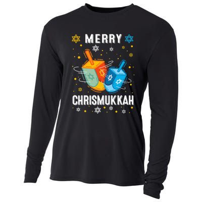 Merry Chrismukkah Hanukkah Chanukah Menorah Jewish Christmas Cooling Performance Long Sleeve Crew