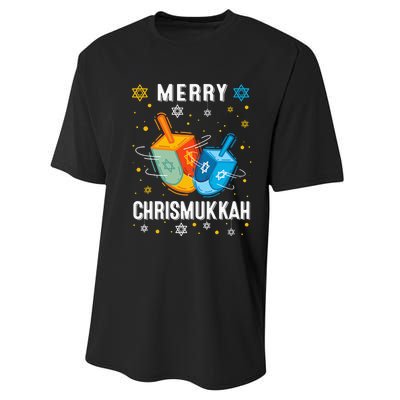 Merry Chrismukkah Hanukkah Chanukah Menorah Jewish Christmas Performance Sprint T-Shirt