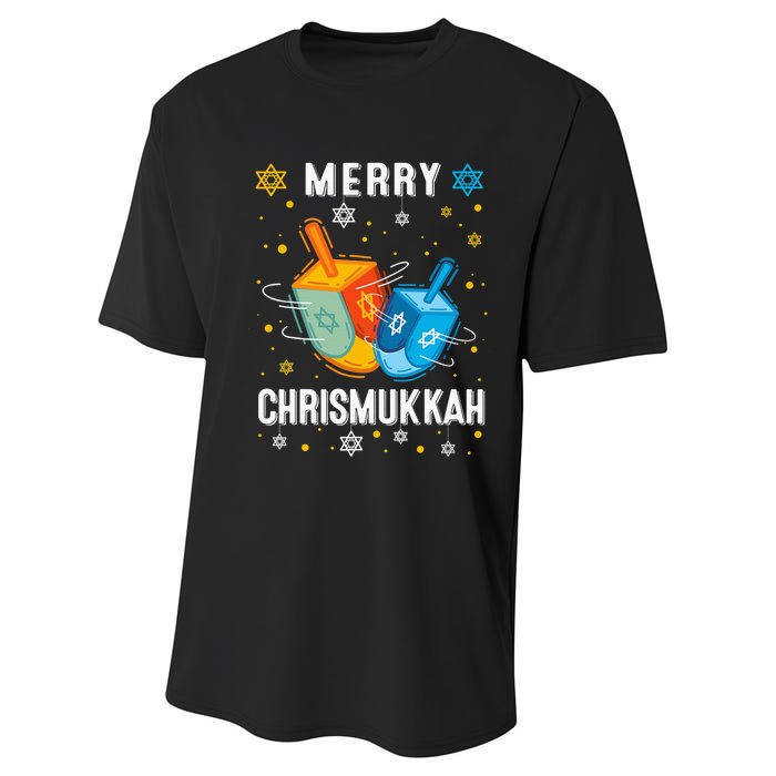 Merry Chrismukkah Hanukkah Chanukah Menorah Jewish Christmas Performance Sprint T-Shirt