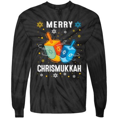 Merry Chrismukkah Hanukkah Chanukah Menorah Jewish Christmas Tie-Dye Long Sleeve Shirt