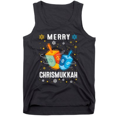 Merry Chrismukkah Hanukkah Chanukah Menorah Jewish Christmas Tank Top