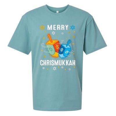 Merry Chrismukkah Hanukkah Chanukah Menorah Jewish Christmas Sueded Cloud Jersey T-Shirt