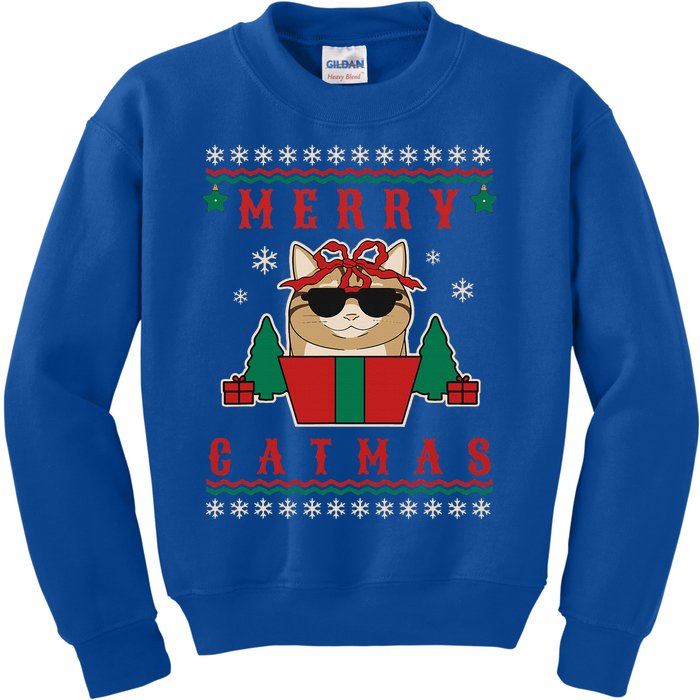 Merry Catmas! Have a purrfect holiday season!  Kids Sweatshirt