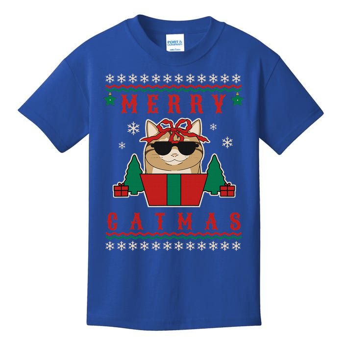 Merry Catmas! Have a purrfect holiday season!  Kids T-Shirt