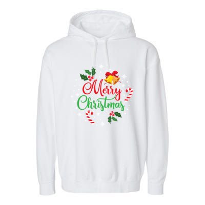 Merry Christmas Happy Family Xmas Gift Idea Garment-Dyed Fleece Hoodie