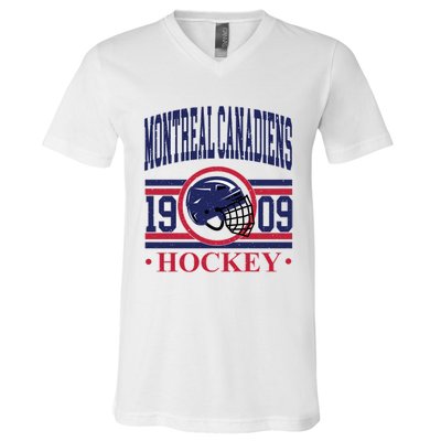 Montreal Canadiens Hockey Team Supporter V-Neck T-Shirt