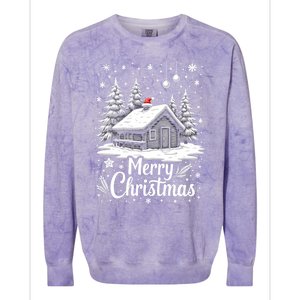 Merry Christmas House Gift Cute Matching Family Xmas Colorblast Crewneck Sweatshirt