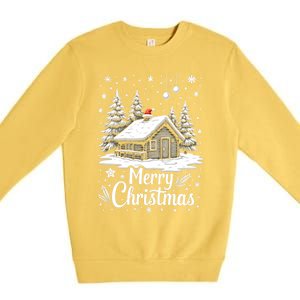 Merry Christmas House Gift Cute Matching Family Xmas Premium Crewneck Sweatshirt