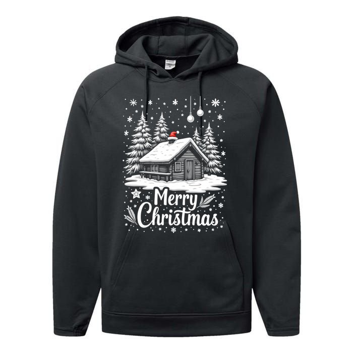 Merry Christmas House Gift Cute Matching Family Xmas Performance Fleece Hoodie