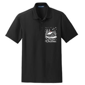 Merry Christmas House Gift Cute Matching Family Xmas Dry Zone Grid Polo