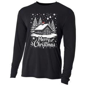 Merry Christmas House Gift Cute Matching Family Xmas Cooling Performance Long Sleeve Crew