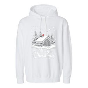 Merry Christmas House Gift Cute Matching Family Xmas Garment-Dyed Fleece Hoodie