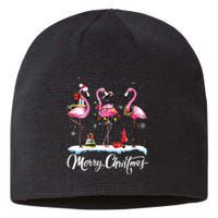 Merry Christmas Hat Santa Flamingo Light Snow Xmas Pajamas Sustainable Beanie