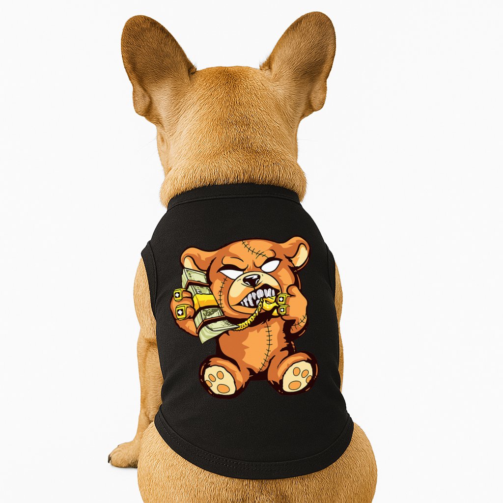 Money Calling Hip Hop Teddy Bear Gangster Rap Drip Swag Dope Doggie Tank