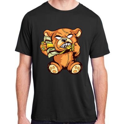 Money Calling Hip Hop Teddy Bear Gangster Rap Drip Swag Dope Adult ChromaSoft Performance T-Shirt