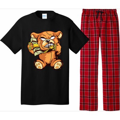 Money Calling Hip Hop Teddy Bear Gangster Rap Drip Swag Dope Pajama Set