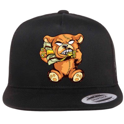 Money Calling Hip Hop Teddy Bear Gangster Rap Drip Swag Dope Flatbill Hat