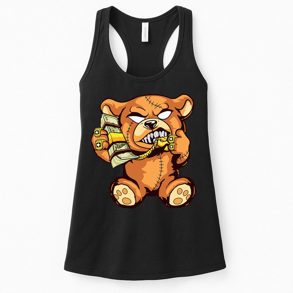 Money Calling Hip Hop Teddy Bear Gangster Rap Drip Swag Dope Womens Tank Top