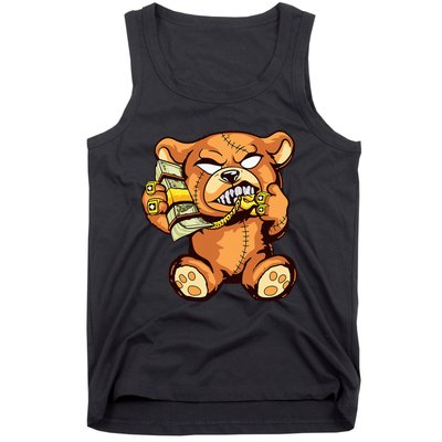 Money Calling Hip Hop Teddy Bear Gangster Rap Drip Swag Dope Tank Top