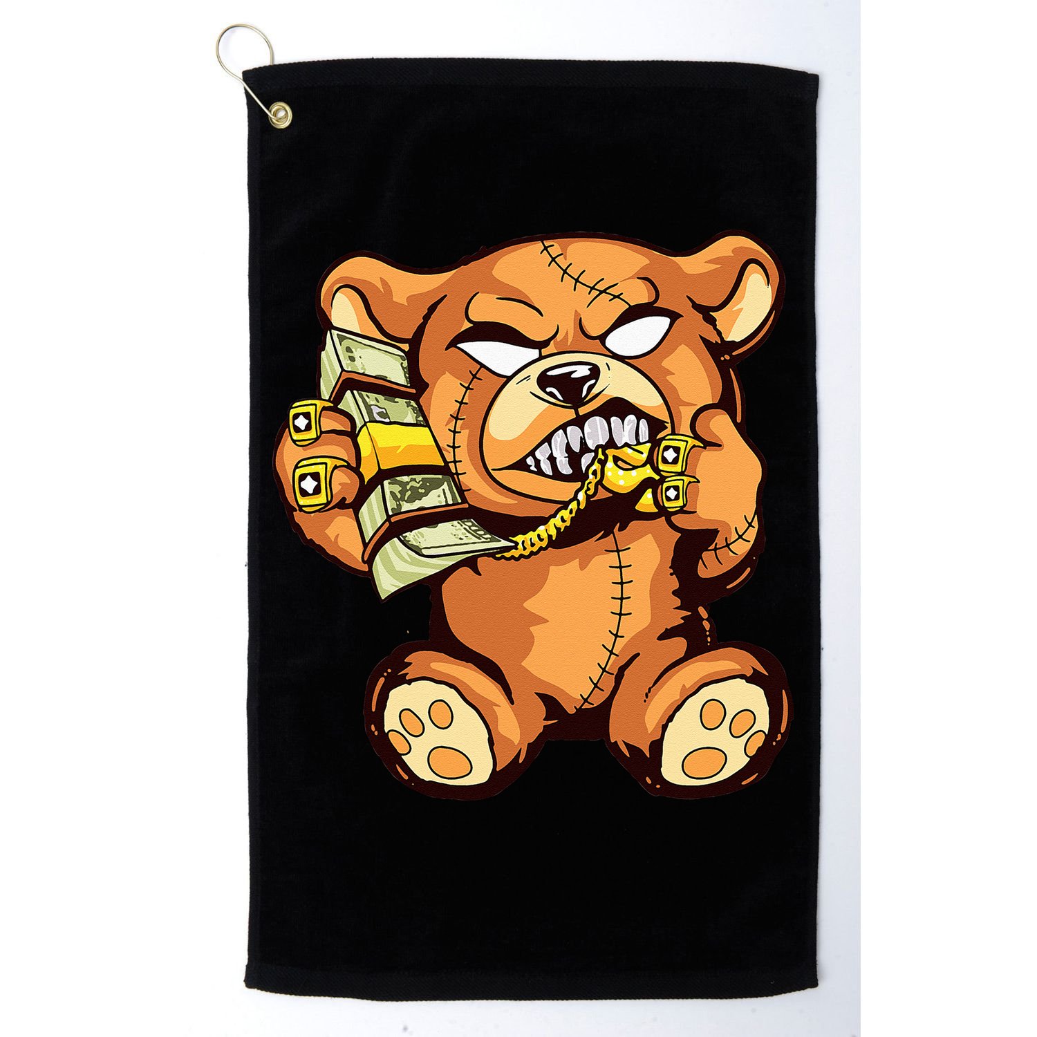 Money Calling Hip Hop Teddy Bear Gangster Rap Drip Swag Dope Golf Towel