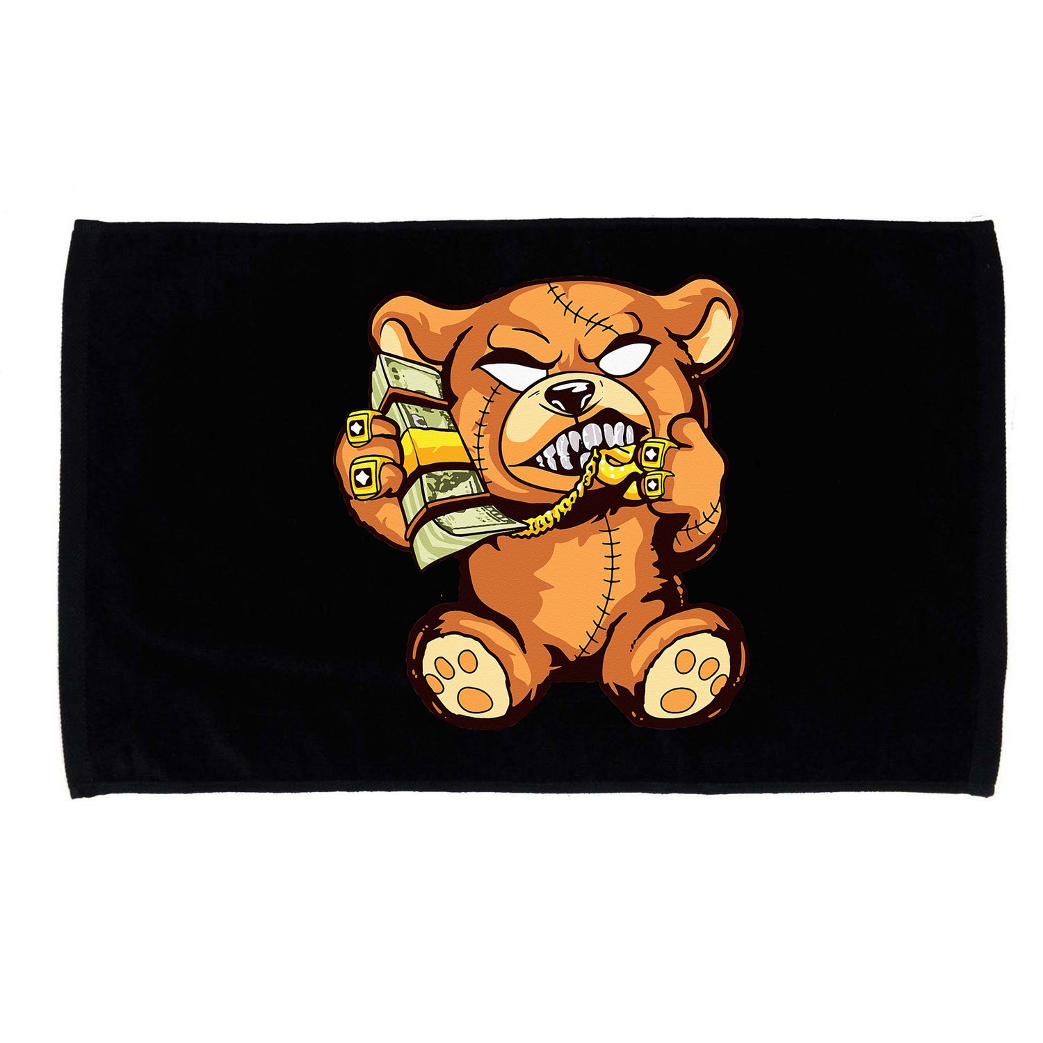 Money Calling Hip Hop Teddy Bear Gangster Rap Drip Swag Dope Microfiber Hand Towel