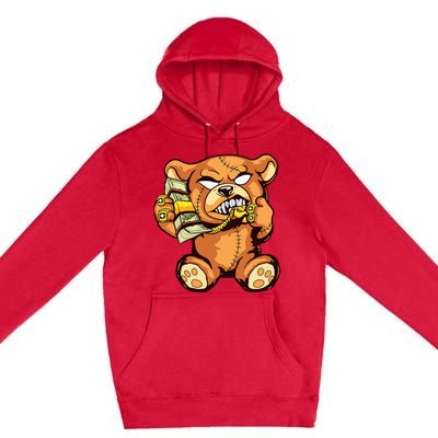 Money Calling Hip Hop Teddy Bear Gangster Rap Drip Swag Dope Premium Pullover Hoodie