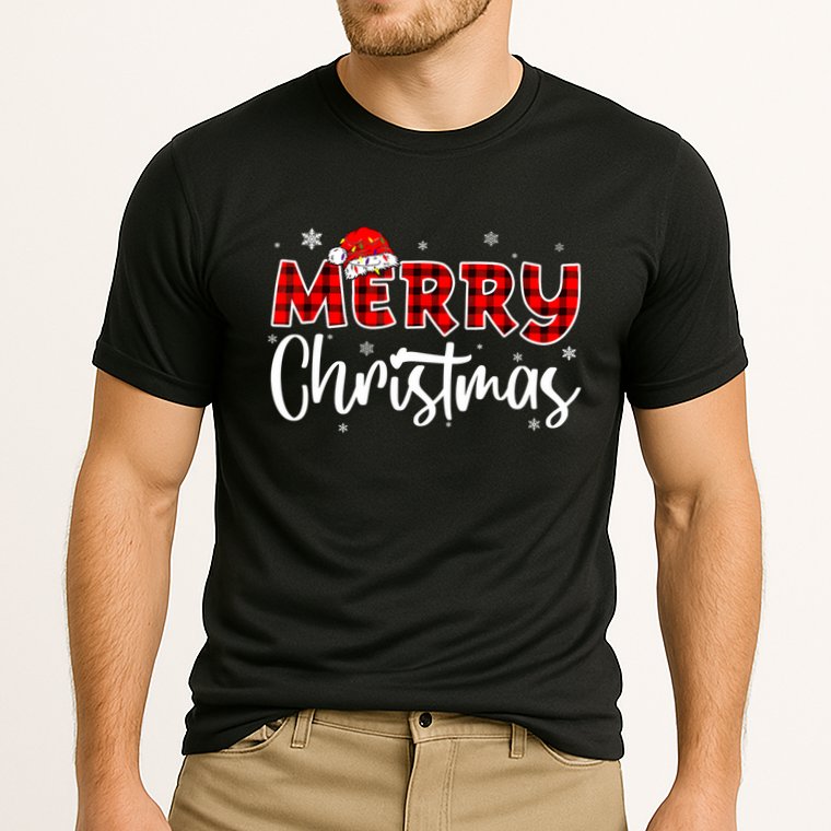 Merry Christmas Holiday Santa Festive Cooling Performance Crew T-Shirt