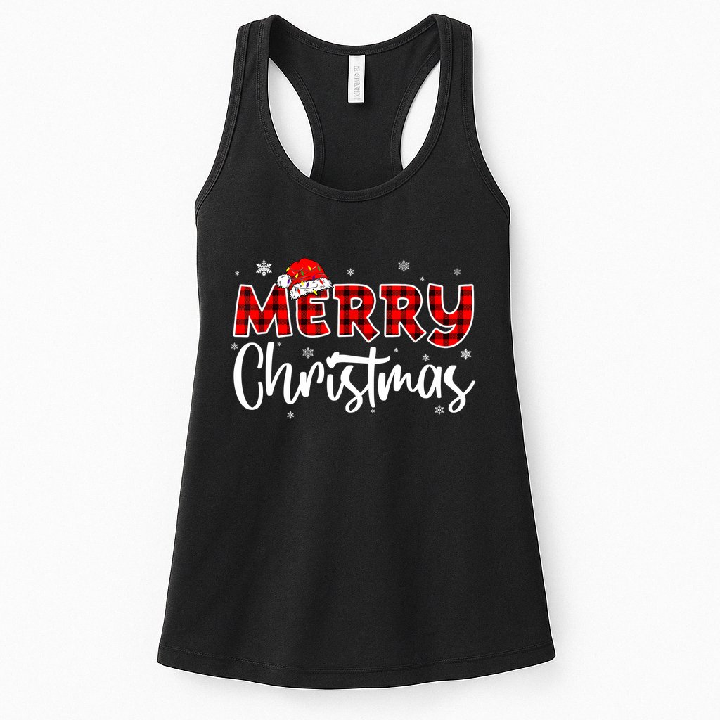 Merry Christmas Holiday Santa Festive Womens Tank Top