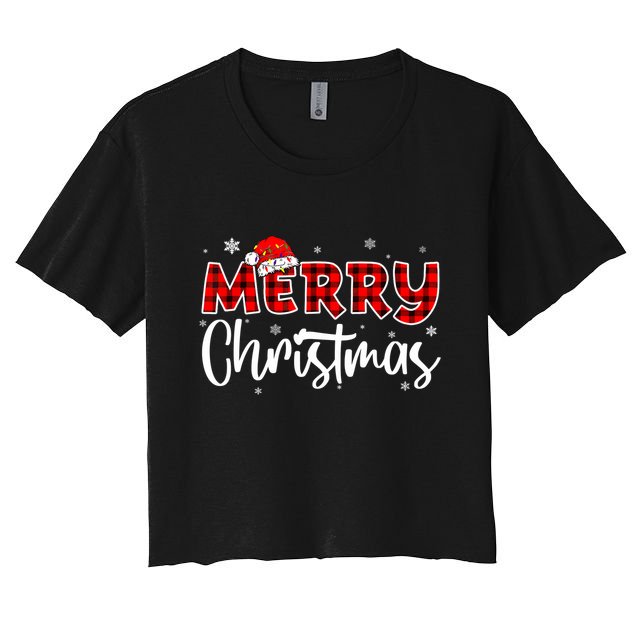 Merry Christmas Holiday Santa Festive Crop Top