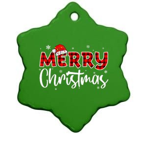 Merry Christmas Holiday Santa Festive Ceramic Star Ornament