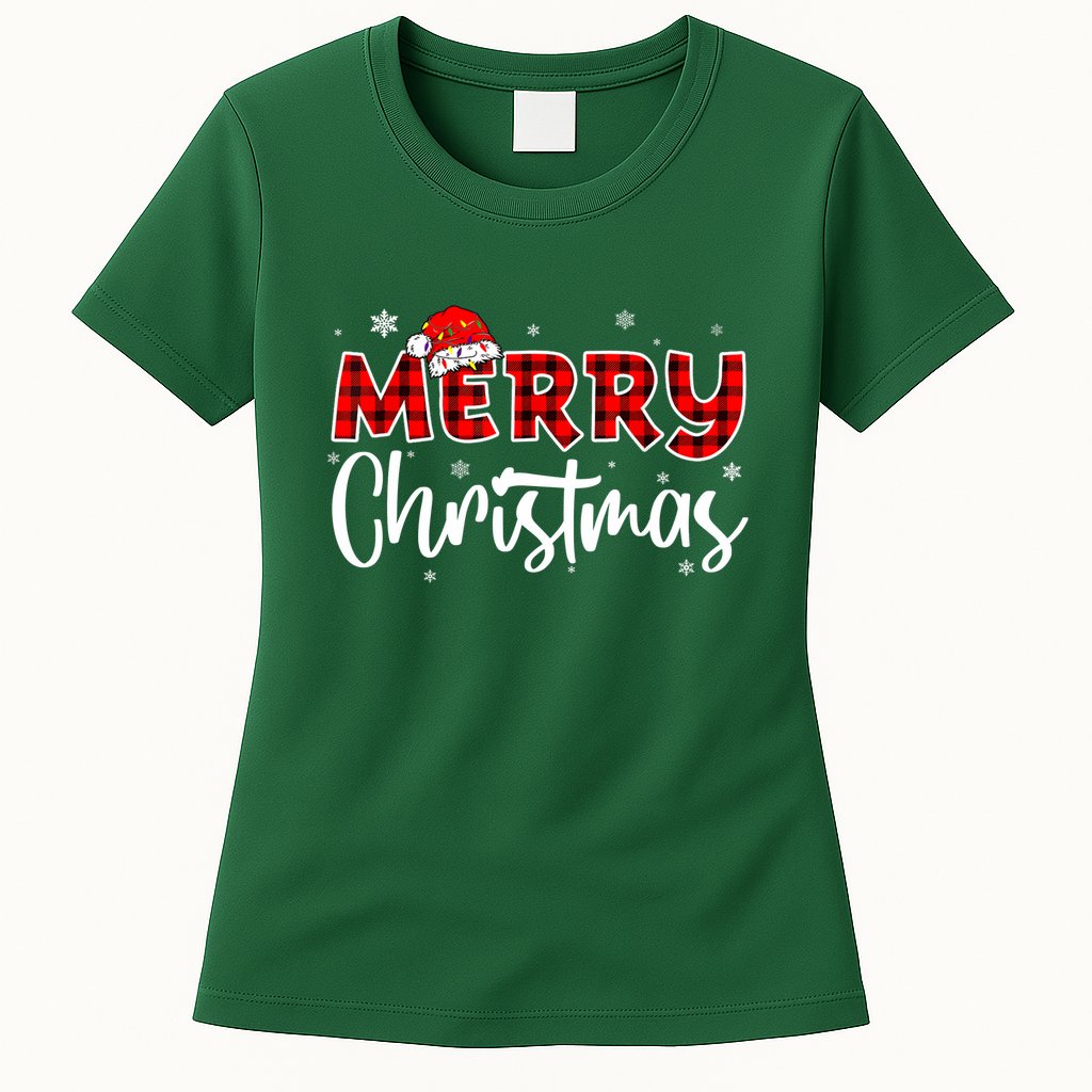 Merry Christmas Holiday Santa Festive Womens T-Shirt