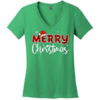 Merry Christmas Holiday Santa Festive Women's V-Neck T-Shirt