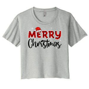 Merry Christmas Holiday Santa Festive Women's Crop Top Tee