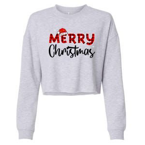 Merry Christmas Holiday Santa Festive Cropped Pullover Crew