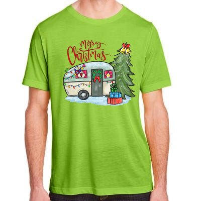 Merry Christmas Happy Camper Funny Camping Life Family Xmas Great Gift Adult ChromaSoft Performance T-Shirt