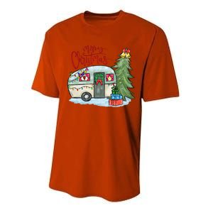 Merry Christmas Happy Camper Funny Camping Life Family Xmas Great Gift Performance Sprint T-Shirt