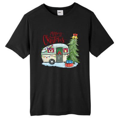 Merry Christmas Happy Camper Funny Camping Life Family Xmas Great Gift Tall Fusion ChromaSoft Performance T-Shirt