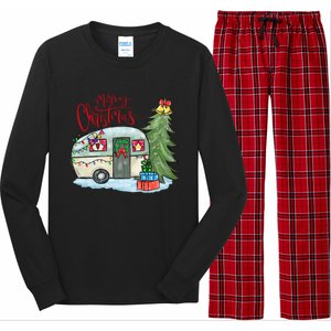 Merry Christmas Happy Camper Funny Camping Life Family Xmas Great Gift Long Sleeve Pajama Set