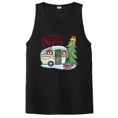 Merry Christmas Happy Camper Funny Camping Life Family Xmas Great Gift PosiCharge Competitor Tank