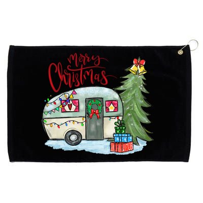 Merry Christmas Happy Camper Funny Camping Life Family Xmas Great Gift Grommeted Golf Towel