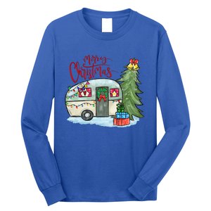 Merry Christmas Happy Camper Funny Camping Life Family Xmas Great Gift Long Sleeve Shirt