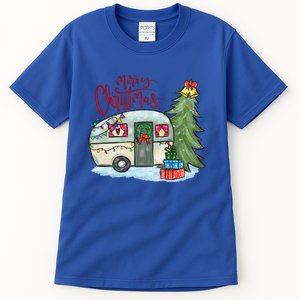 Merry Christmas Happy Camper Funny Camping Life Family Xmas Great Gift Tall T-Shirt