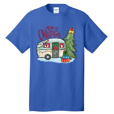 Merry Christmas Happy Camper Funny Camping Life Family Xmas Great Gift Tall T-Shirt