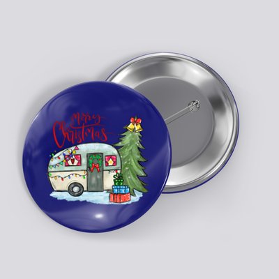 Merry Christmas Happy Camper Funny Camping Life Family Xmas Great Gift Button